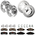KIT-073024-8728 Front and Rear Brake Disc and Pad Kit, Plain Surface, 5 Lugs, Front and Rear-277.88 mm, Front-Semi-Metallic/Rear-Ceramic