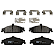 KIT-073024-8736 4-Wheel Set Front and Rear Brake Disc and Pad Kit, Cross-drilled and Slotted 5 Lugs Front-277.88 mm/Rear-278 mm Front-Semi-Metallic/Rear-Ceramic, Includes (4) Disc and (2) Pad Set