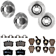 KIT-073024-875 4-Wheel Set Front and Rear Brake Disc and Pad Kit, Plain Surface 5 Lugs Front-311.91 mm/Rear-245.11 mm Semi-metallic, Includes (4) Brake Disc and (2) Brake Pad Set