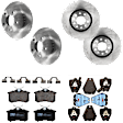 KIT-073024-876 4-Wheel Set Front and Rear Brake Disc and Pad Kit, Plain Surface 5 Lugs Front-311.91 mm/Rear-245.11 mm Semi-metallic, Includes (4) Brake Disc and (2) Brake Pad Set