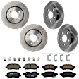 KIT-073024-8801 4-Wheel Set Front and Rear Brake Disc and Pad Kit, Plain Surface 5 Lugs Front-296.93 mm/Rear-270 mm Ceramic, Includes (2) Brake Pad Set and (4) Brake Disc