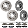 KIT-073024-8811 4-Wheel Set Front and Rear Brake Disc and Pad Kit, Plain Surface 5 Lugs Front-296.93 mm/Rear-270 mm Ceramic, Includes (2) Brake Pad Set and (4) Brake Disc