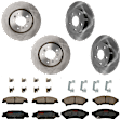 KIT-073024-8817 4-Wheel Set Front and Rear Brake Disc and Pad Kit, Plain Surface 5 Lugs Front-296.93 mm/Rear-270 mm Ceramic, Includes (2) Brake Pad Set and (4) Brake Disc