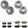 KIT-073024-882 4-Wheel Set Front and Rear Brake Disc and Pad Kit, Plain Surface 5 Lugs Front-374.14 mm/Rear-309.88 mm Semi-metallic, Includes (4) Brake Disc and (2) Brake Pad Set