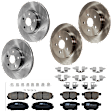 KIT-073024-8839 4-Wheel Set Front and Rear Brake Disc and Pad Kit, Plain Surface 5 Lugs Front-275.08 mm/Rear-259.08 mm Ceramic, Includes (2) Brake Pad Set and (4) Brake Disc