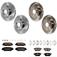 2009 Pontiac Vibe - 4-Wheel Set Front and Rear Brake Disc and Pad Kit, Plain Surface, 5 Lugs, Front-275.08 mm/Rear-259.08 mm, Ceramic, 1.8L 4Cyl, Includes (4) Disc and (2) Pad Set