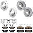 KIT-073024-8914 4-Wheel Set Front and Rear Brake Disc and Pad Kit, Plain Surface 5 Lugs Front-295.91 mm/Rear-278.89 mm Ceramic FWD, Includes (4) Disc and (2) Pad Set