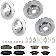 KIT-073024-8924 4-Wheel Set Front and Rear Brake Disc and Pad Kit, Plain Surface 5 Lugs Front-295.91 mm/Rear-278.89 mm Ceramic FWD, Includes (4) Disc and (2) Pad Set