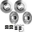 KIT-073024-900 4-Wheel Set Front and Rear Brake Disc and Pad Kit, Plain Surface 5 Lugs Front-356.11 mm/Rear-329.95 mm Semi-metallic, Includes (2) Brake Pad Set and (4) Brake Disc