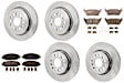 KIT-073024-9015 4-Wheel Set Front and Rear Brake Disc and Pad Kit, Plain Surface 6 Lugs Semi-Metallic - Front, Ceramic - Rear