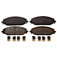 KIT-073024-9015 4-Wheel Set Front and Rear Brake Disc and Pad Kit, Plain Surface 6 Lugs Semi-Metallic - Front, Ceramic - Rear