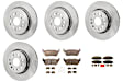 KIT-073024-9016 4-Wheel Set Front and Rear Brake Disc and Pad Kit, Plain Surface 6 Lugs Semi-Metallic - Front, Ceramic - Rear