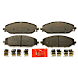 KIT-073024-9016 4-Wheel Set Front and Rear Brake Disc and Pad Kit, Plain Surface 6 Lugs Semi-Metallic - Front, Ceramic - Rear