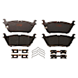 KIT-073024-9017 4-Wheel Set Front and Rear Brake Disc and Pad Kit, Plain Surface 6 Lugs Semi-Metallic - Front, Ceramic - Rear