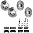 KIT-073024-902 4-Wheel Set Front and Rear Brake Disc and Pad Kit, Plain Surface 5 Lugs Front-356.11 mm/Rear-329.95 mm Semi-metallic, Includes (2) Brake Pad Set and (4) Brake Disc