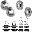 KIT-073024-903 4-Wheel Set Front and Rear Brake Disc and Pad Kit, Plain Surface 5 Lugs Front-356.11 mm/Rear-329.95 mm Semi-metallic, Includes (2) Brake Pad Set and (4) Brake Disc