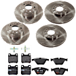KIT-073024-9061 4-Wheel Set Front and Rear Brake Disc and Pad Kit, Plain Surface 5 Lugs Front-288.04 mm/Rear-286 mm Semi-metallic, Includes (4) Brake Disc and (2) Brake Pad Set