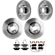 KIT-073024-907 4-Wheel Set Front and Rear Brake Disc and Pad Kit, Plain Surface 5 Lugs Front-356.11 mm/Rear-329.95 mm Front-Semi-Metallic/Rear-Ceramic, Includes (2) Brake Pad Set and (4) Brake Disc