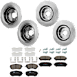 KIT-073024-9082 Front and Rear Brake Disc and Pad Kit, Plain Surface, 5 Lugs, Front-276.86 mm/Rear-265.43 mm, Front-Ceramic/Rear-Semi-Metallic
