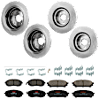 KIT-073024-9083 Front and Rear Brake Disc and Pad Kit, Plain Surface, 5 Lugs, Front-276.86 mm/Rear-265.43 mm, Front-Ceramic/Rear-Semi-Metallic