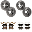 KIT-073024-909 Front and Rear Brake Disc and Pad Kit, Plain Surface, 5 Lugs, Front-311.91 mm/Rear-281.94 mm, Front-Ceramic/Rear-Semi-Metallic