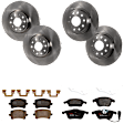 KIT-073024-911 4-Wheel Set Front and Rear Brake Disc and Pad Kit, Plain Surface 5 Lugs Front-311.91 mm/Rear-281.94 mm Semi-metallic, Includes (4) Brake Disc and (2) Brake Pad Set