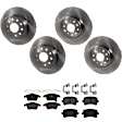 KIT-073024-913 Front and Rear Brake Disc and Pad Kit, Plain Surface, 5 Lugs, Front-311.91 mm/Rear-281.94 mm, Front-Ceramic/Rear-Semi-Metallic
