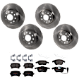 KIT-073024-915 4-Wheel Set Front and Rear Brake Disc and Pad Kit, Plain Surface 5 Lugs Front-311.91 mm/Rear-281.94 mm Semi-metallic, Includes (4) Brake Disc and (2) Brake Pad Set