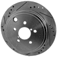 KIT-073024-9218 4-Wheel Set Front and Rear Brake Disc and Pad Kit, Cross-drilled and Slotted 5 Lugs Front-293.4 mm/Rear-289.81 mm Front-Ceramic/Rear-Semi-Metallic, Includes (4) Brake Disc and (2) Brake Pad Set