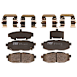 KIT-073024-9218 4-Wheel Set Front and Rear Brake Disc and Pad Kit, Cross-drilled and Slotted 5 Lugs Front-293.4 mm/Rear-289.81 mm Front-Ceramic/Rear-Semi-Metallic, Includes (4) Brake Disc and (2) Brake Pad Set