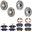 KIT-073024-922 4-Wheel Set Front and Rear Brake Disc and Pad Kit, Plain Surface 5 Lugs Front-344.93 mm/Rear-329.95 mm Semi-metallic, Includes (2) Brake Pad Set and (4) Brake Disc
