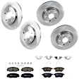 KIT-073024-9253 4-Wheel Set Front and Rear Brake Disc and Pad Kit, Plain Surface 5 Lugs Front-295.91 mm/Rear-278.89 mm Ceramic, Includes (4) Disc and (2) Pad Set
