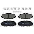 KIT-073024-9253 4-Wheel Set Front and Rear Brake Disc and Pad Kit, Plain Surface 5 Lugs Front-295.91 mm/Rear-278.89 mm Ceramic, Includes (4) Disc and (2) Pad Set