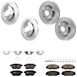 KIT-073024-9254 4-Wheel Set Front and Rear Brake Disc and Pad Kit, Plain Surface 5 Lugs Front-295.91 mm/Rear-278.89 mm Ceramic, Includes (4) Disc and (2) Pad Set