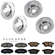 KIT-073024-9256 4-Wheel Set Front and Rear Brake Disc and Pad Kit, Plain Surface 5 Lugs Front-295.91 mm/Rear-278.89 mm Ceramic, Includes (4) Disc and (2) Pad Set