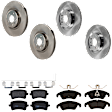 KIT-073024-925 4-Wheel Set Front and Rear Brake Disc and Pad Kit, Plain Surface 5 Lugs Front-344.93 mm/Rear-329.95 mm Front-Ceramic/Rear-Semi-Metallic, Includes (2) Brake Pad Set and (4) Brake Disc