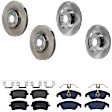 KIT-073024-926 4-Wheel Set Front and Rear Brake Disc and Pad Kit, Plain Surface 5 Lugs Front-344.93 mm/Rear-329.95 mm Semi-metallic, Includes (2) Brake Pad Set and (4) Brake Disc