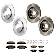 2008 Scion xB - 4-Wheel Set Front and Rear Brake Disc and Pad Kit, Plain Surface, 5 Lugs, Front-275.08 mm/Rear-278.89 mm, Ceramic, 2.4L 4Cyl,  Includes (4) Disc and (2) Pad Set