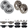 KIT-073024-9295 Front and Rear Brake Disc and Pad Kit, Plain Surface, 5 Lugs, Front-315.72 mm/Rear-319.79 mm, Front-Semi-Metallic/Rear-Ceramic