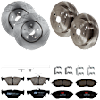 KIT-073024-9296 Front and Rear Brake Disc and Pad Kit, Plain Surface, 5 Lugs, Front-315.72 mm/Rear-319.79 mm, Front-Semi-Metallic/Rear-Ceramic