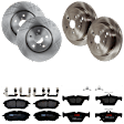 KIT-073024-9298 Front and Rear Brake Disc and Pad Kit, Plain Surface, 5 Lugs, Front-315.72 mm/Rear-319.79 mm, Front-Semi-Metallic/Rear-Ceramic