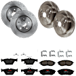 KIT-073024-9299 Front and Rear Brake Disc and Pad Kit, Plain Surface, 5 Lugs, Front-315.72 mm/Rear-319.79 mm, Front-Semi-Metallic/Rear-Ceramic