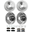 KIT-073024-9314 4-Wheel Set Front and Rear Brake Disc and Pad Kit, Plain Surface 5 Lugs Front-293.4 mm/Rear-289.81 mm Ceramic, Includes (4) Brake Disc and (2) Brake Pad Set