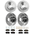 KIT-073024-9317 4-Wheel Set Front and Rear Brake Disc and Pad Kit, Plain Surface 5 Lugs Front-293.4 mm/Rear-289.81 mm Ceramic, Includes (4) Brake Disc and (2) Brake Pad Set