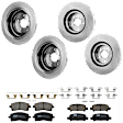 KIT-073024-9322 4-Wheel Set Front and Rear Brake Disc and Pad Kit, Plain Surface 5 Lugs Front-276.86 mm/Rear-265.43 mm Ceramic, Includes (2) Brake Pad Set and (4) Brake Disc