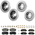 KIT-073024-9324 4-Wheel Set Front and Rear Brake Disc and Pad Kit, Plain Surface 5 Lugs Front-276.86 mm/Rear-265.43 mm Ceramic, Includes (2) Brake Pad Set and (4) Brake Disc