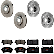 KIT-073024-932 4-Wheel Set Front and Rear Brake Disc and Pad Kit, Plain Surface 5 Lugs Front-344.93 mm/Rear-329.95 mm Semi-metallic, Includes (2) Brake Pad Set and (4) Brake Disc