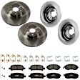 KIT-073024-9333 4-Wheel Set Front and Rear Brake Disc and Pad Kit, Plain Surface 5 Lugs Front-293.62 mm/Rear-265.43 mm Ceramic, Includes (2) Brake Pad Set and (4) Brake Disc
