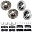 KIT-073024-9368 Front and Rear Brake Disc and Pad Kit, Plain Surface, 5 Lugs, Front-260.1 mm/Rear-265.43 mm, Front-Ceramic/Rear-Semi-Metallic