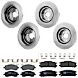 KIT-073024-9375 Front and Rear Brake Disc and Pad Kit, Plain Surface 5 Lugs Front-276.86 mm/Rear-265.43 mm Front-Ceramic/Rear-Semi-Metallic